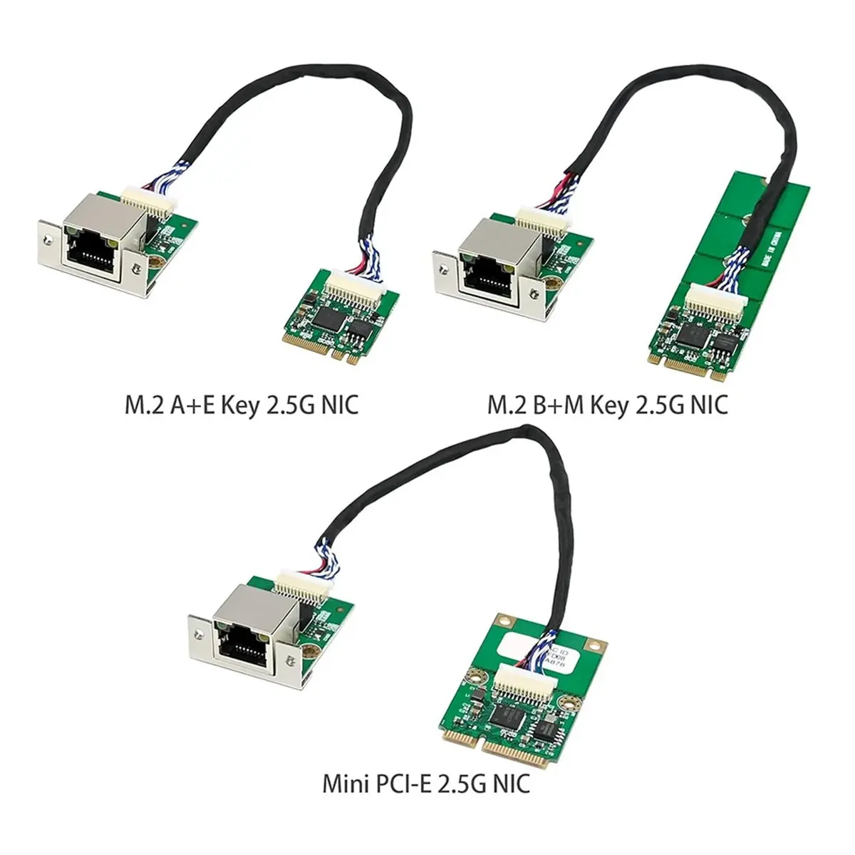 Mini PCIE Key to 2.5G Ethernet Network Card I226V Chipset, 10/100/1000/2500 Mbps RJ45 Port