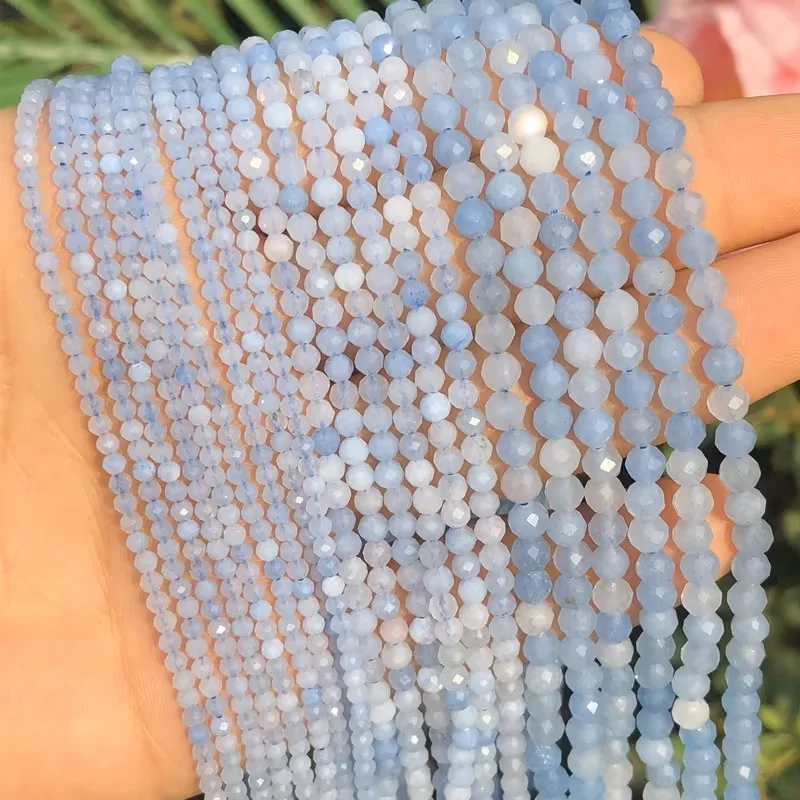 Faceted Natural Stone Beads Aquamarine Amazonite Opal Labradorite Crystal Loose Spacer Bead For Jewelry Bracelet Making 2 3 4mm