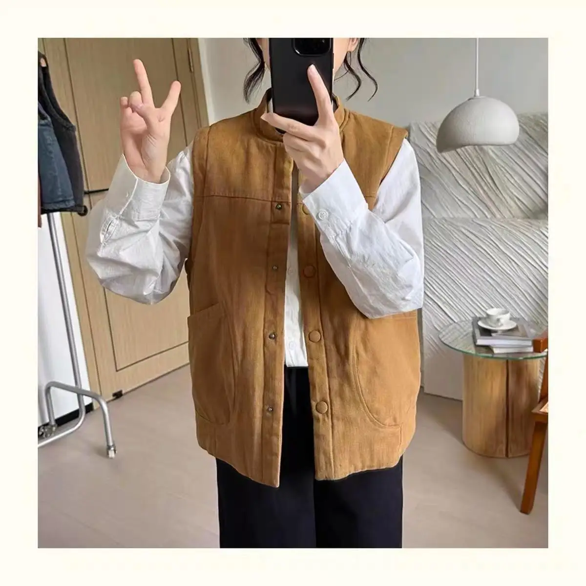 

Vests Waistcoats Thin Womens Vest Rhinestone Spring Suede Foldable Snap Drawstring Folded Patchwork Comfortable Leisure Outdoors