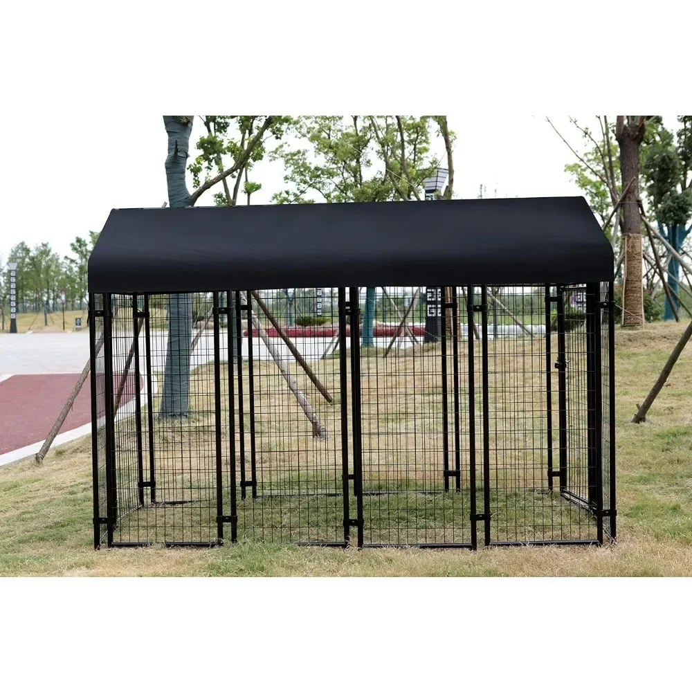 Imagem -05 - Rectangular Outdoor Wire Crate Kennel para Pet Dog And Cat House Grande Pet Preto para Casa 102x48x72 Polegadas