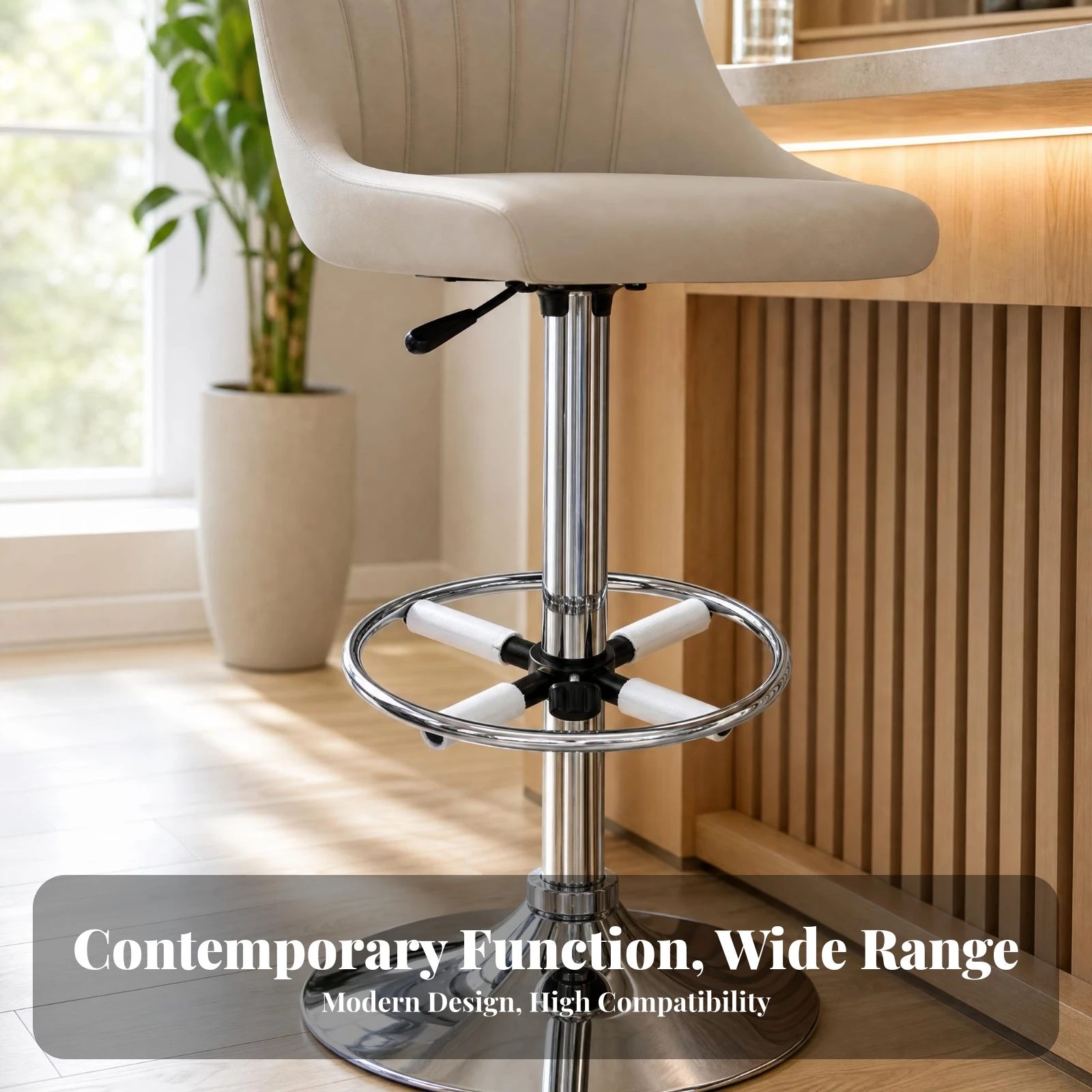 Adjustable Footrest Loop Black Mounting Hub Furniture Accessory for Office Chairs
