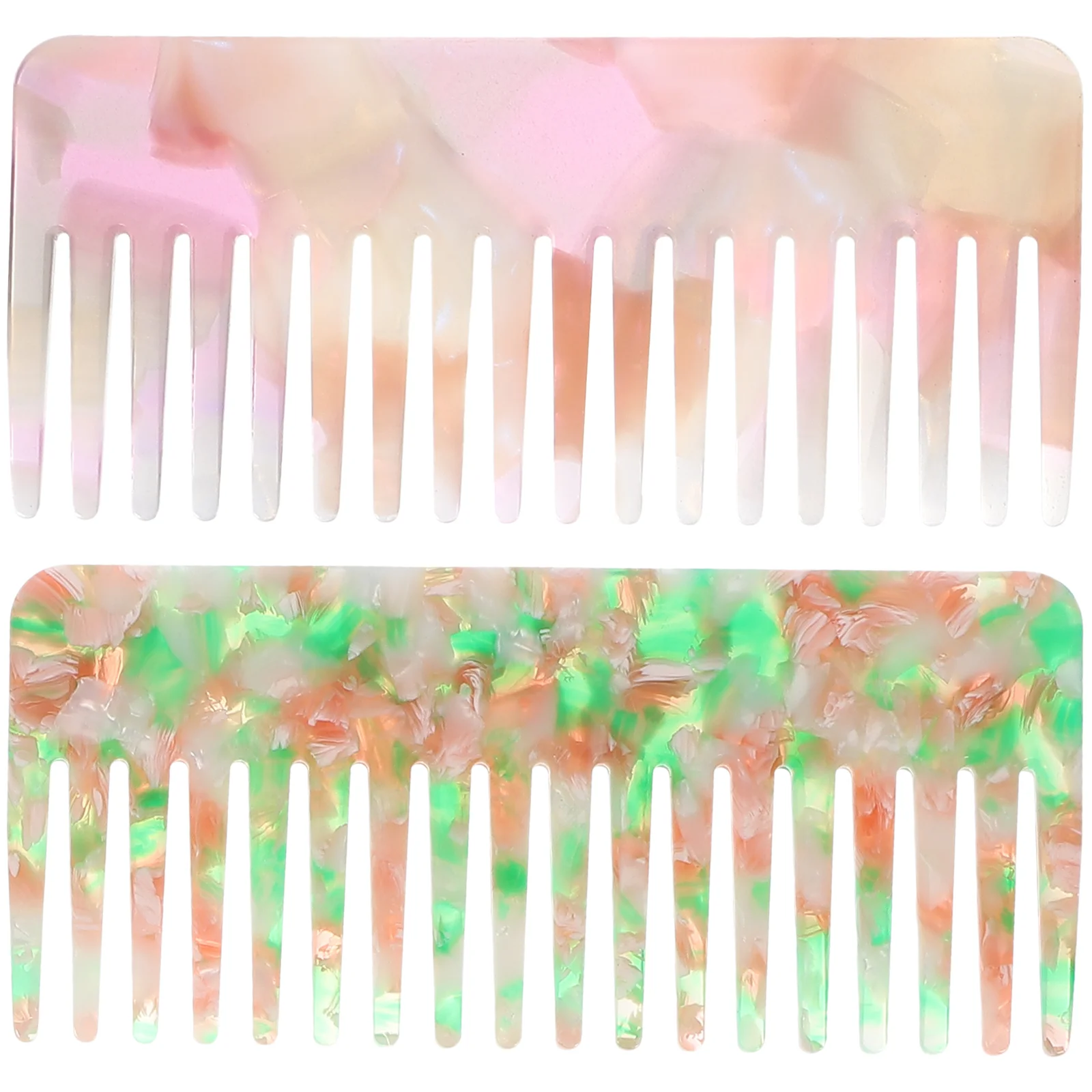

2 Pcs Anti-static Hair Comb Cute Wide Teeth for Men Tooth Women Acetate Sheet Hairdressing Man Combs