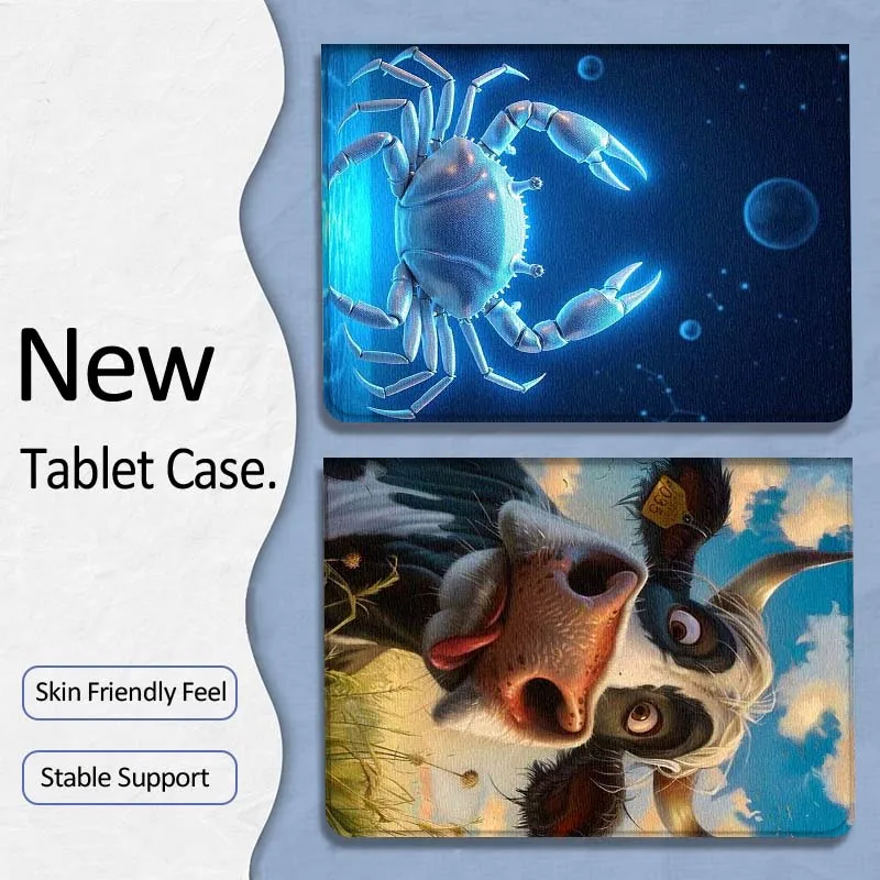 

Мягкий чехол для планшета Samsung Galaxy Tab A7, A8, A9, A11, S6, S11 (10.1, 10.4, 10.5 дюймов), Lite, Plus — популярный дизайн «Краб-Корова», отличный подарок