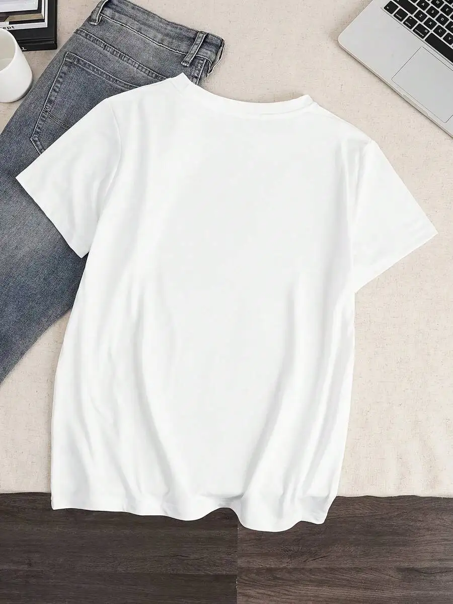 Women's Casual Short-Sleeved T-Shirts Featuring Coffee And Tea Cat Designs. Cat T-Shirts, Summer Apparel. White