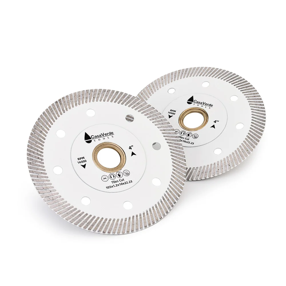 Casaverde 2pc/Lot 105mm-125mm Super Tile Cutting Blade Turbo Porcelain Diamond Disc Cutting for Marble and Tiles