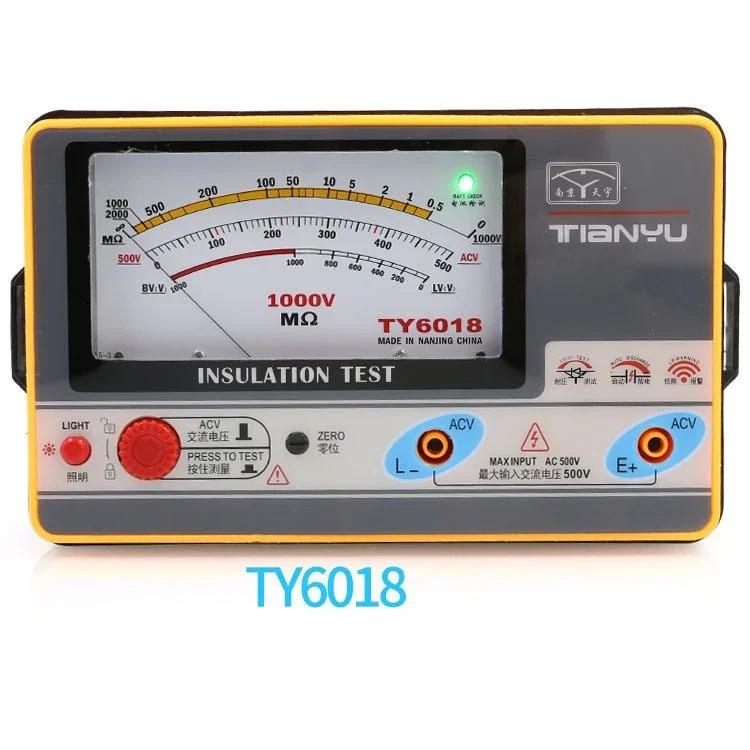 Ponteiro tipo Isolamento Resistência Testador Megohmmeter Medidor de Terra Voltímetro Ty6017 Ty6018 Ty6045