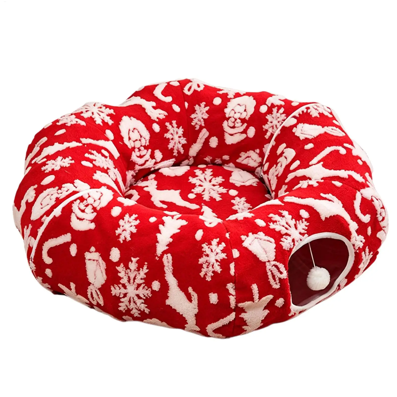 Tunnel de jeu pour chat 2026, lit tunnel en forme de beignet de Noël ...