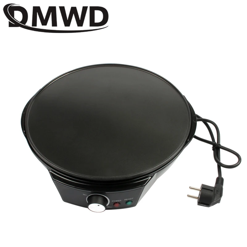 DMWD Electric Crepe Maker Grill Griddle Omelette Egg Pie Cake Baking Pan Pizza Pancake Roast Beef Steak Frying Machine EU Plug