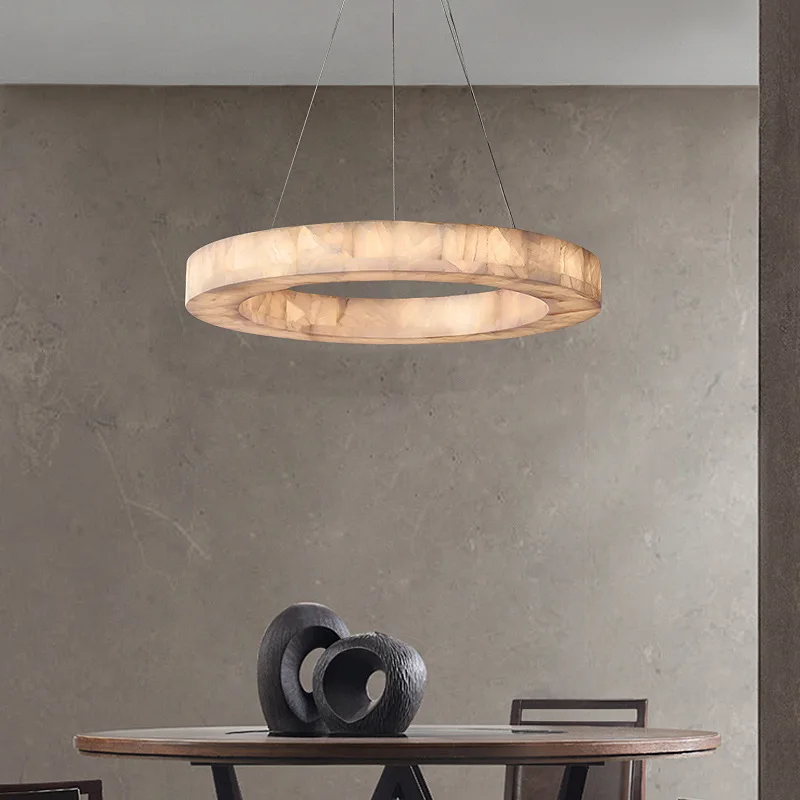 Retro Vintage American LED Marble Ring Chandelier Lustres For Living Room Lamp Art Lighting Home Decoration Customized
