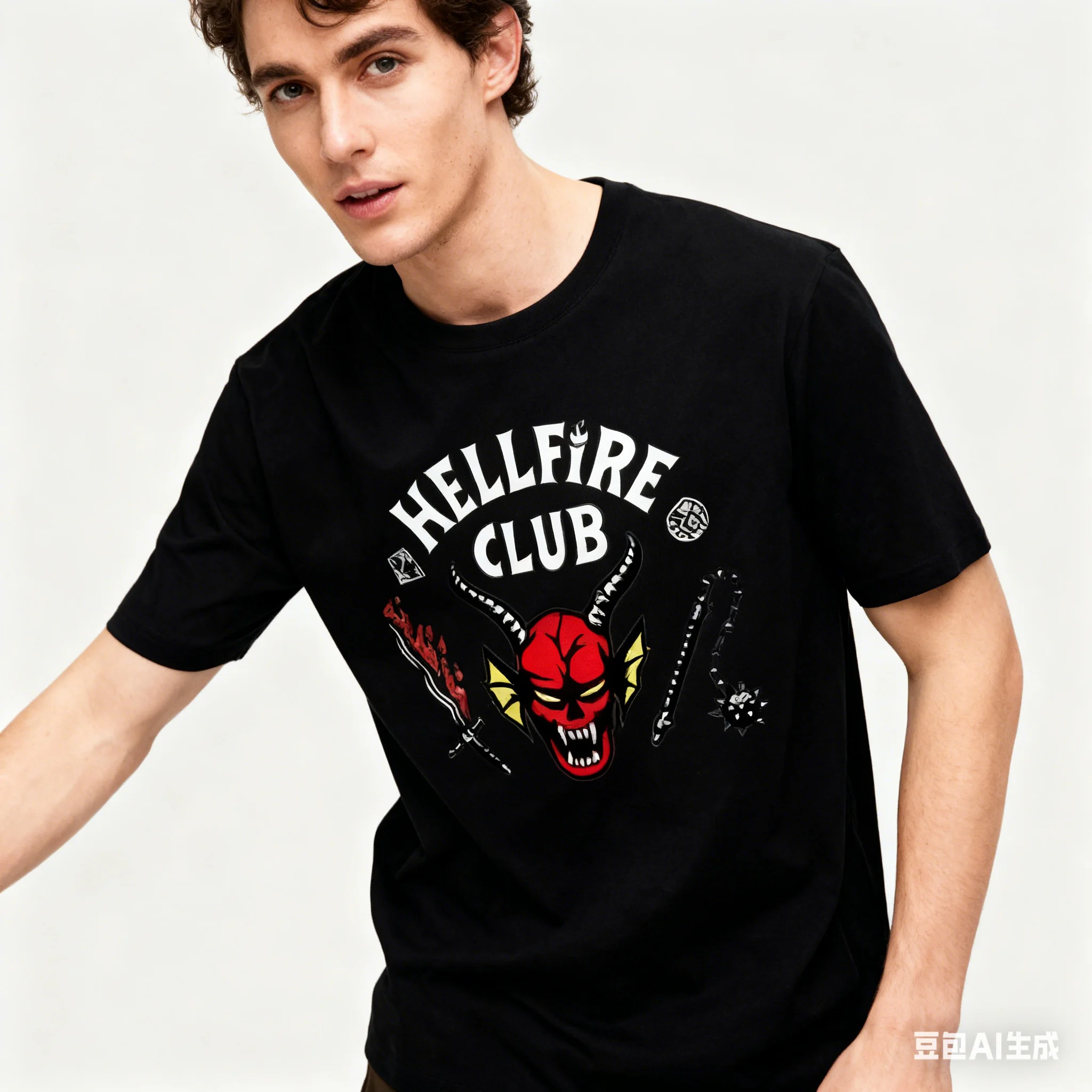 حار بيع أزياء جديدة للرجال مطبوعة نمط Hellfire نمط الشيطان البري الرياضة والترفيه الرجال والنساء تي شيرت #1