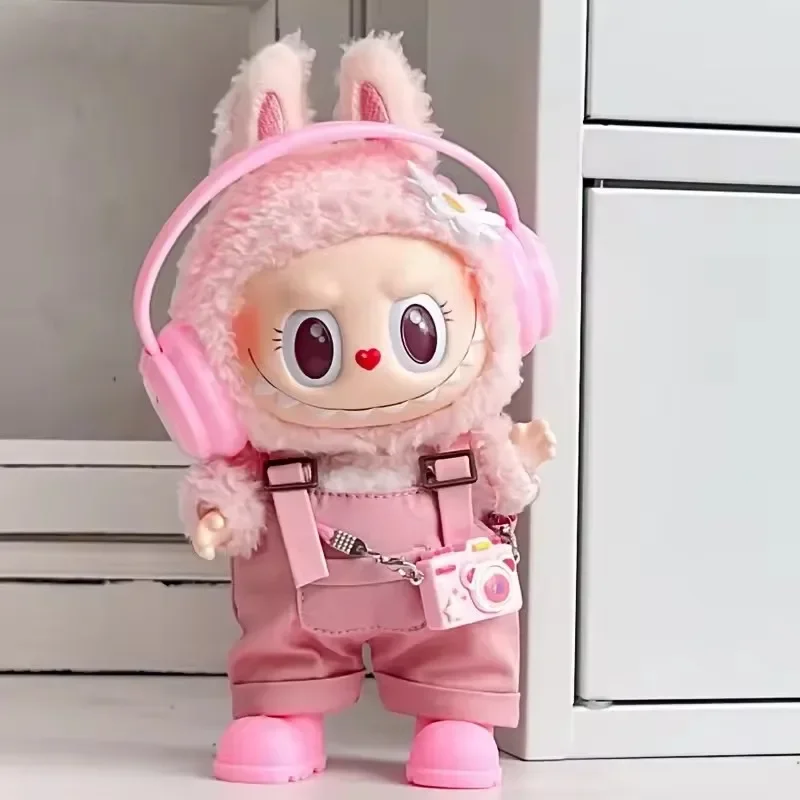 

Doll'S Clothes Outfit Accessories for 15-17cm Ropa Labubu and 10cm Cotton Doll Cute Earphones T-shirts Shorts Outfit Clothing