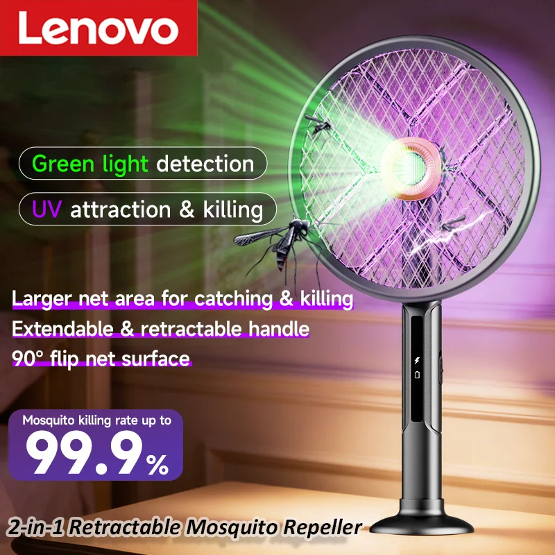 

Lenovo 2-in-1 Electric Mosquito Swatter Retractable Rotatable with UV Attraction Mosquito Killer for Home Indoor Outdoor
