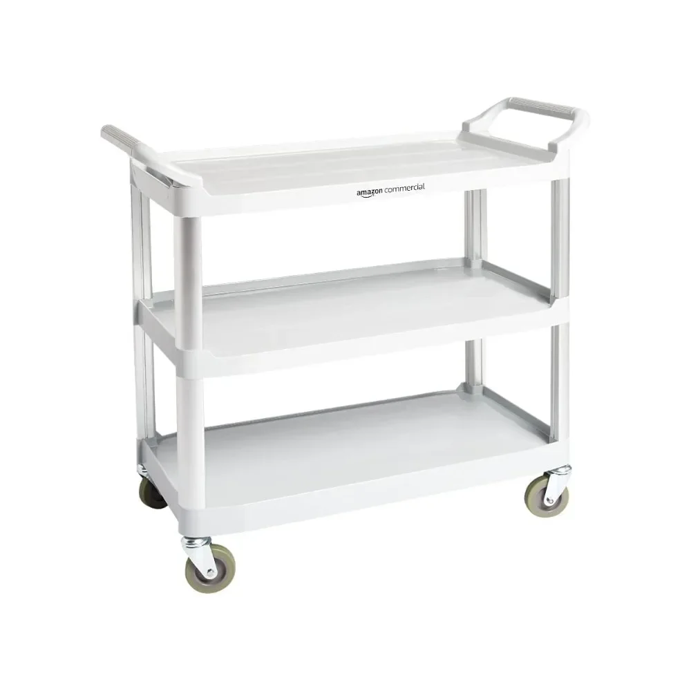 

3 Shelves Utility Cart with 400 lbs Loading Capacity, Smooth move, Gray