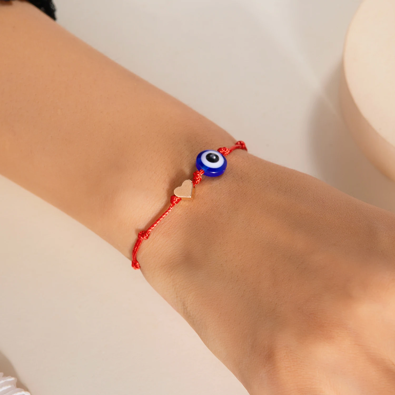 Einfaches türkisches blaues Evil Eye 7-Knoten-geflochtenes Armband für Damen und Herren, glückliches rotes Seil, handgefertigtes Armband, Ästhetik, Party-Schmuck – Detail 14