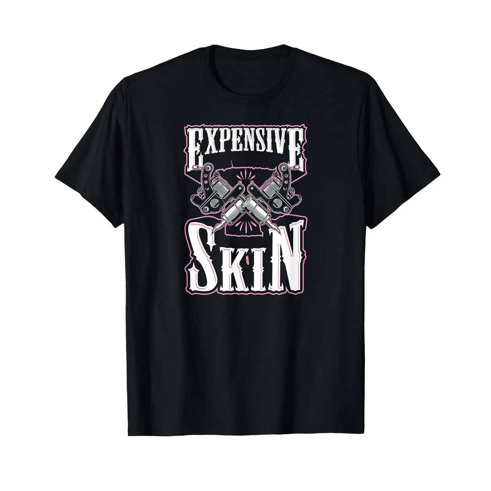 Expensive Skin Funny Tattoo Inked Joke Quote T Shirt black vintage Washed fashion Stylish Stretched Soft Top For Everyday Wear