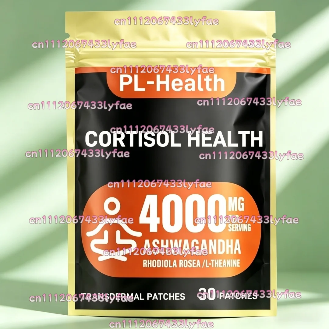 30 Patches Cortisol Health Transdermal Patches for Women Men with Rhodiola Rosea, L-Theanine for Mood, Focus, Sleep Support