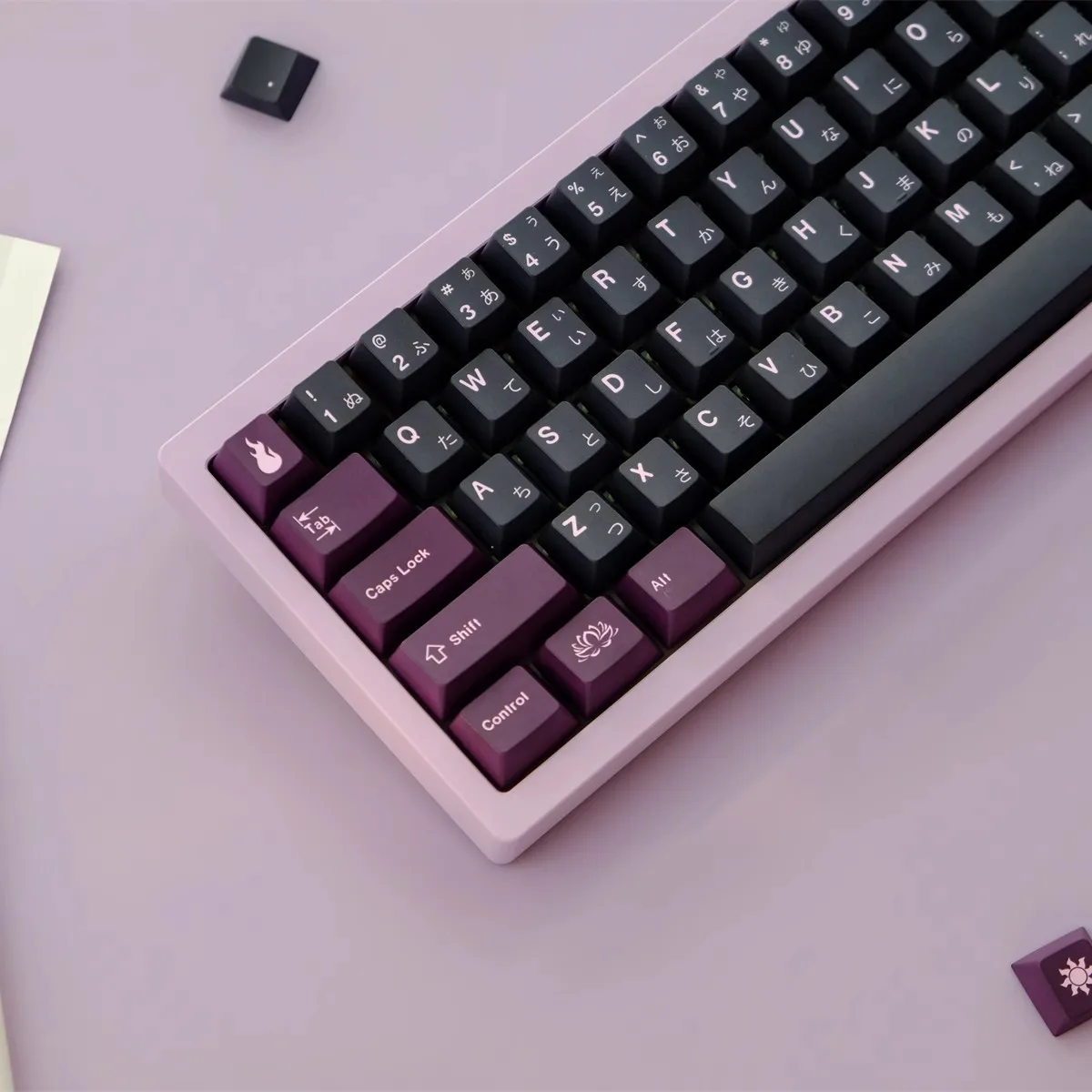GMK Black Lotus 129Keys/Set PBT Keycaps Dye Sublimation Cherry Profile for MX Switch Gaming Mechanical Keyboard 6.25U 7U Space