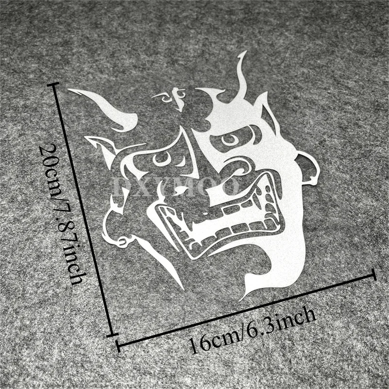 1Pc Hannya Mask Traditional Demon Face Waterproof Self-Adhesive Vinyl Sticker for Car,Motorcycle Helmet,Laptop Decor Accessory