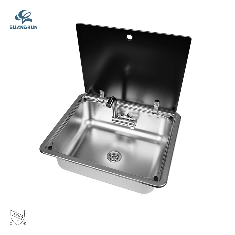 

Современная портативная прямоугольная раковина из нержавеющей стали SUS 304 для автодомов и кемперов GuangRun, сертифицированная CUPC, аксессуары для автодомов