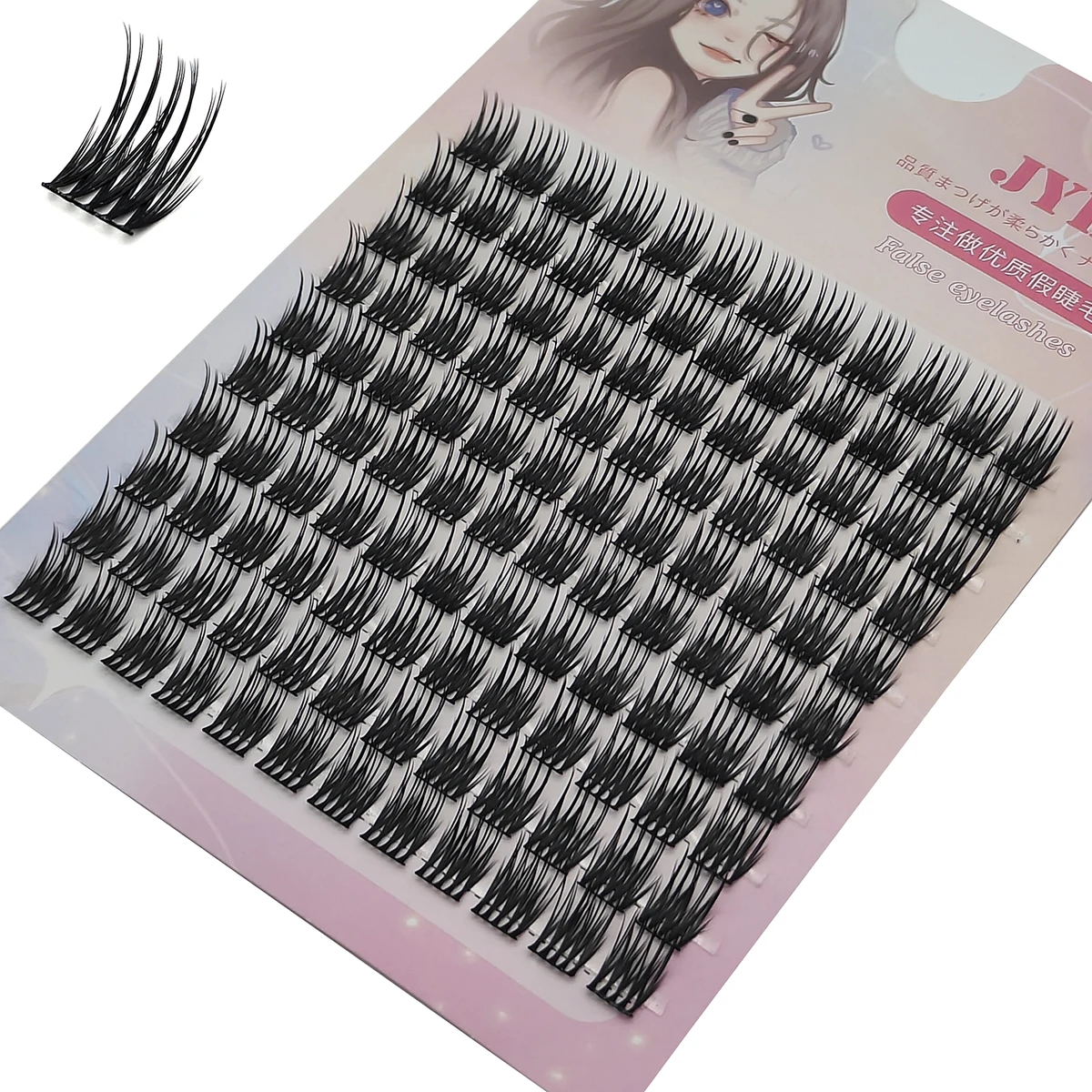 

DIY Eyelash Extensions Flat Hair Eyelashes Natural Home Grafted Individual Eyelash Double Tips Cluster Lashes Eye Makeup Supply