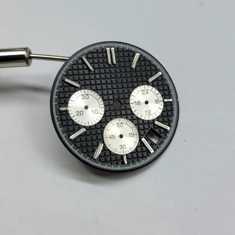 Циферблат VK63 31,8 мм без логотипа, циферблат без шкалы, подходит для VK63, кварцевый механизм, зеленый светящийся серебряный гвоздь, аксессуары для часов, новый DIY