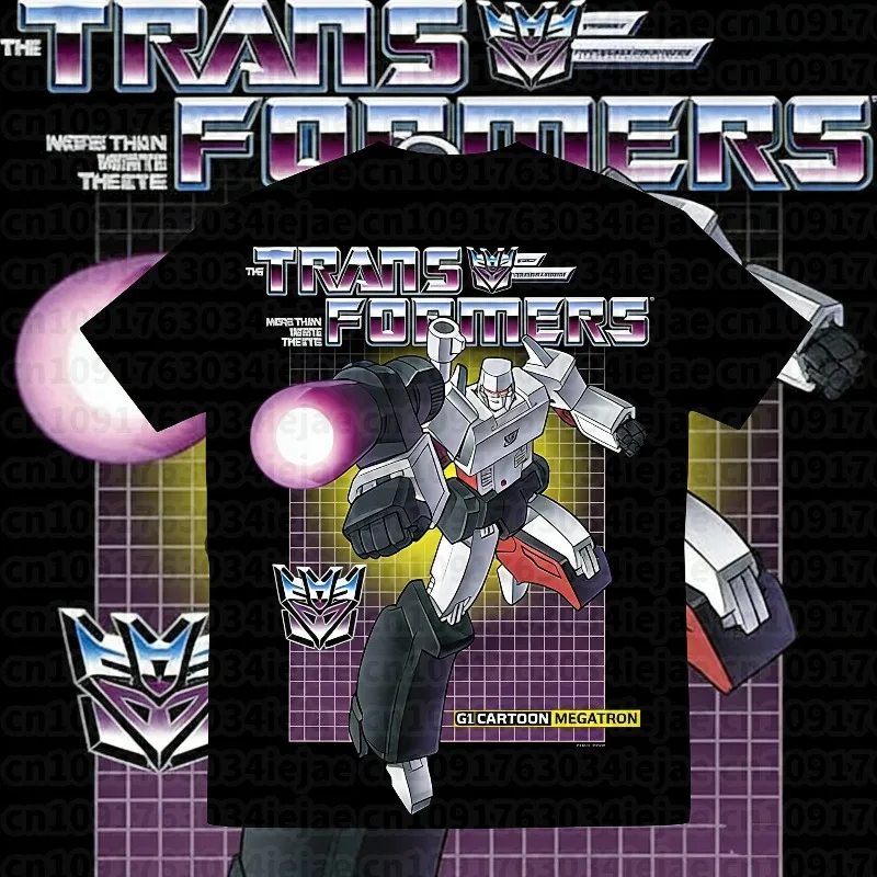 2025-26 Verano Transformers Gráfico 100% Camiseta estampada de algodón para hombres Marca Hasbro Niños y Unisex Transpirable Suelto Casual
