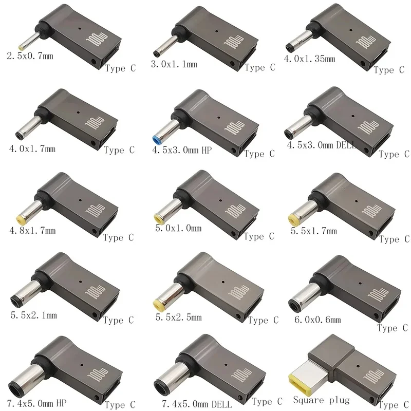 PD 100W USB Type C Laptop Power Charging Adapter Plug Connector DC Male Plug to USB C Female Converter for DELL HP Lenovo Acer