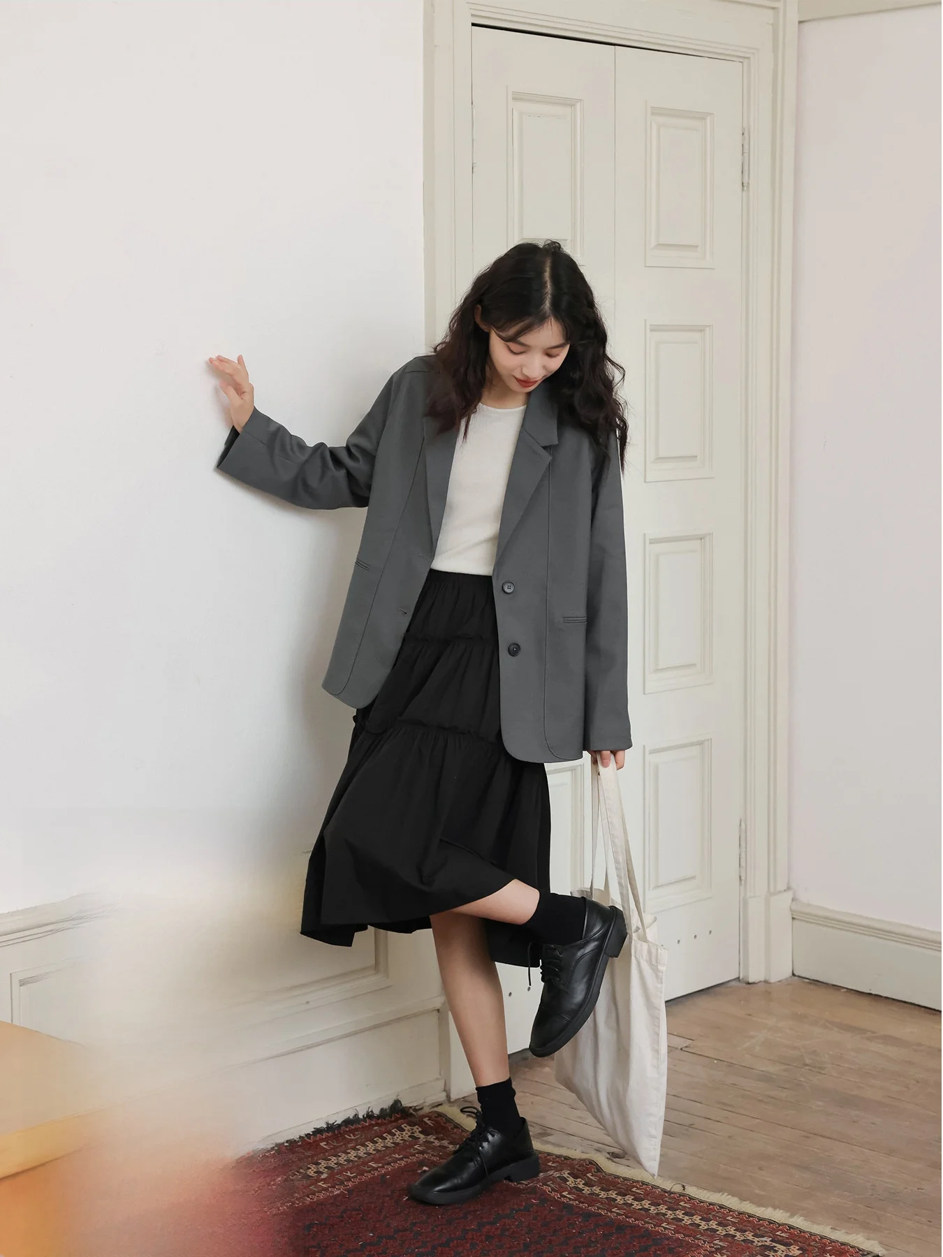 

Naples Commute mat ey Suit Jaet Women's Casual Top irt Autumn Rice Noodles You Don't Bloom Straight Tube pe