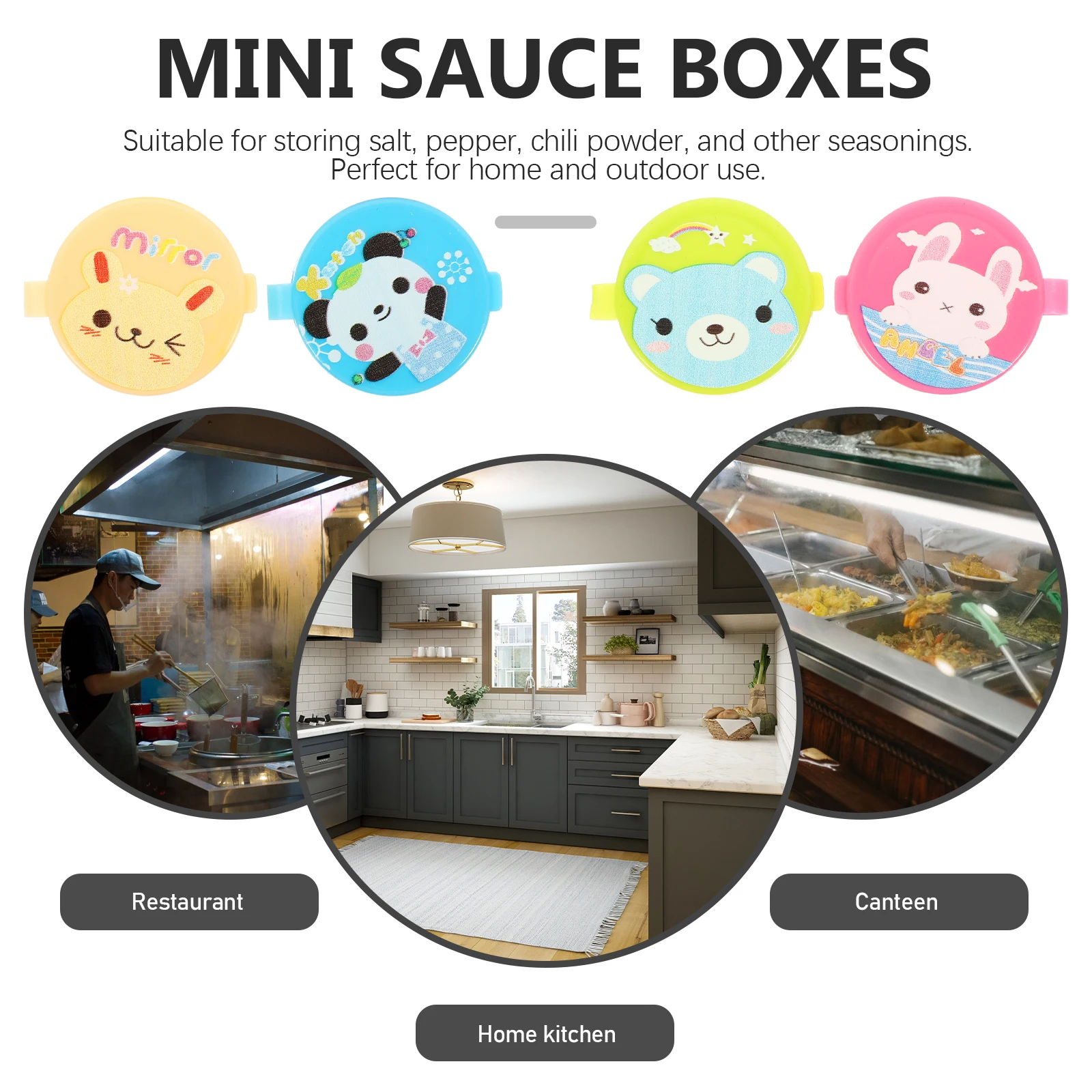 Cajas de salsa portátiles, Mini contenedores de condimentos, fácil uso, Picnic, sal, pimienta, Chile en polvo, almacenamiento, dispensador de soja de viaje