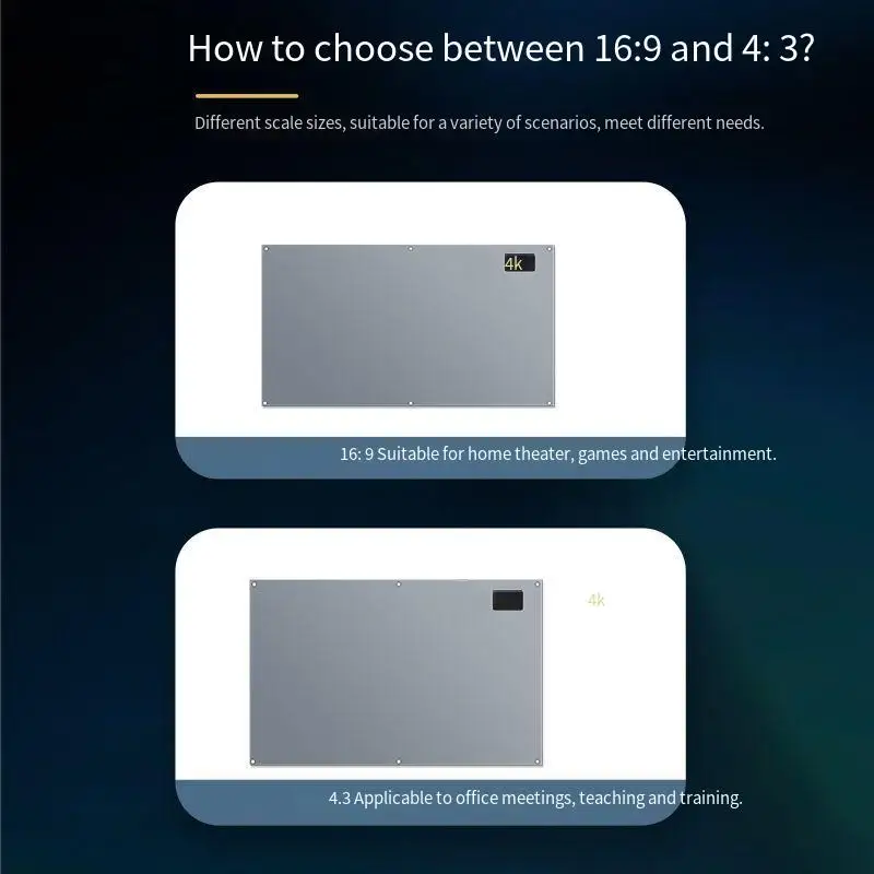 Rideau de projection directe portable, écran de projection pliable simple, grille dans le salon pendant la journée