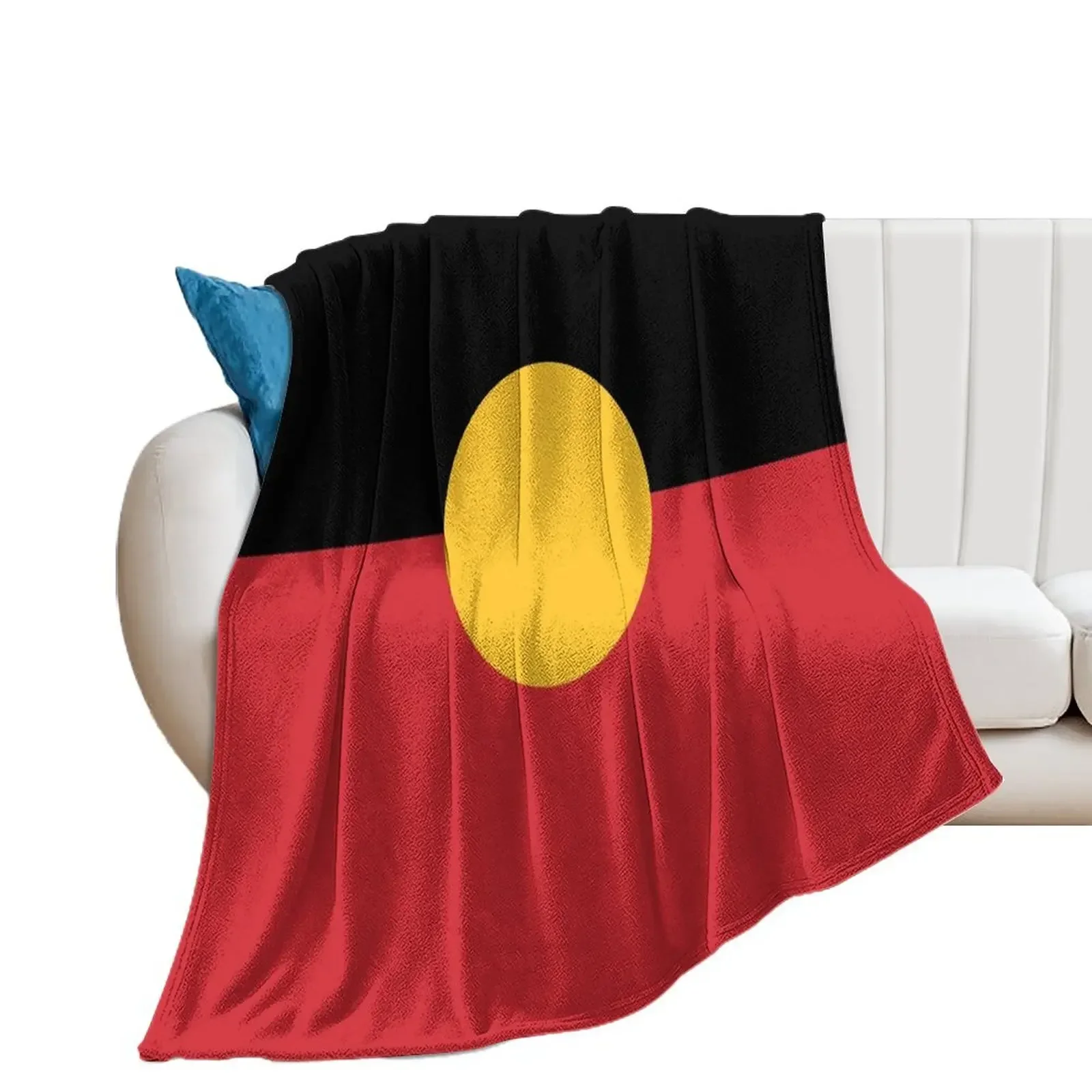 

Australian Aboriginal Flag #6 Throw Blanket wednesday Decorative Beds Quilt Blankets