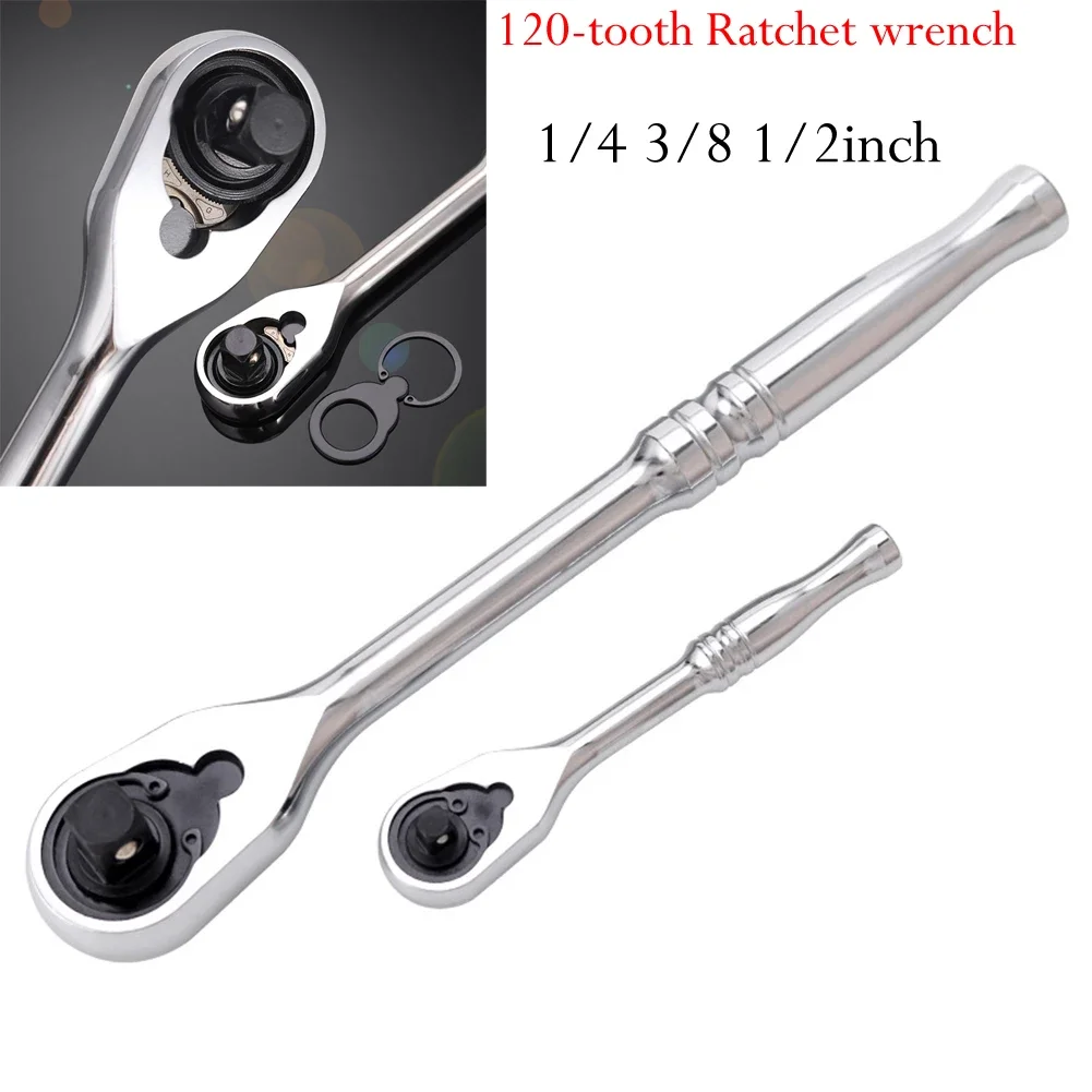 Professional 120 Tooth Ratchet Wrench for 1/4'' 3/8'' 1/2'' Drive Lightweight and Practical Tool for Mechanics