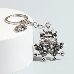 Animal Keychain Cartoon Frog Lotus Leaf Key Ring Metal Key Chains Souvenir Gifts For Women Men Car Keys DIY Handmade Jewelry