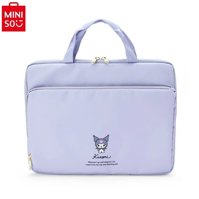 

MINISO 2024 Fashion Women's Laptop Bag Cartoon Kuromi High Quality Multi functional File Storage briefcase