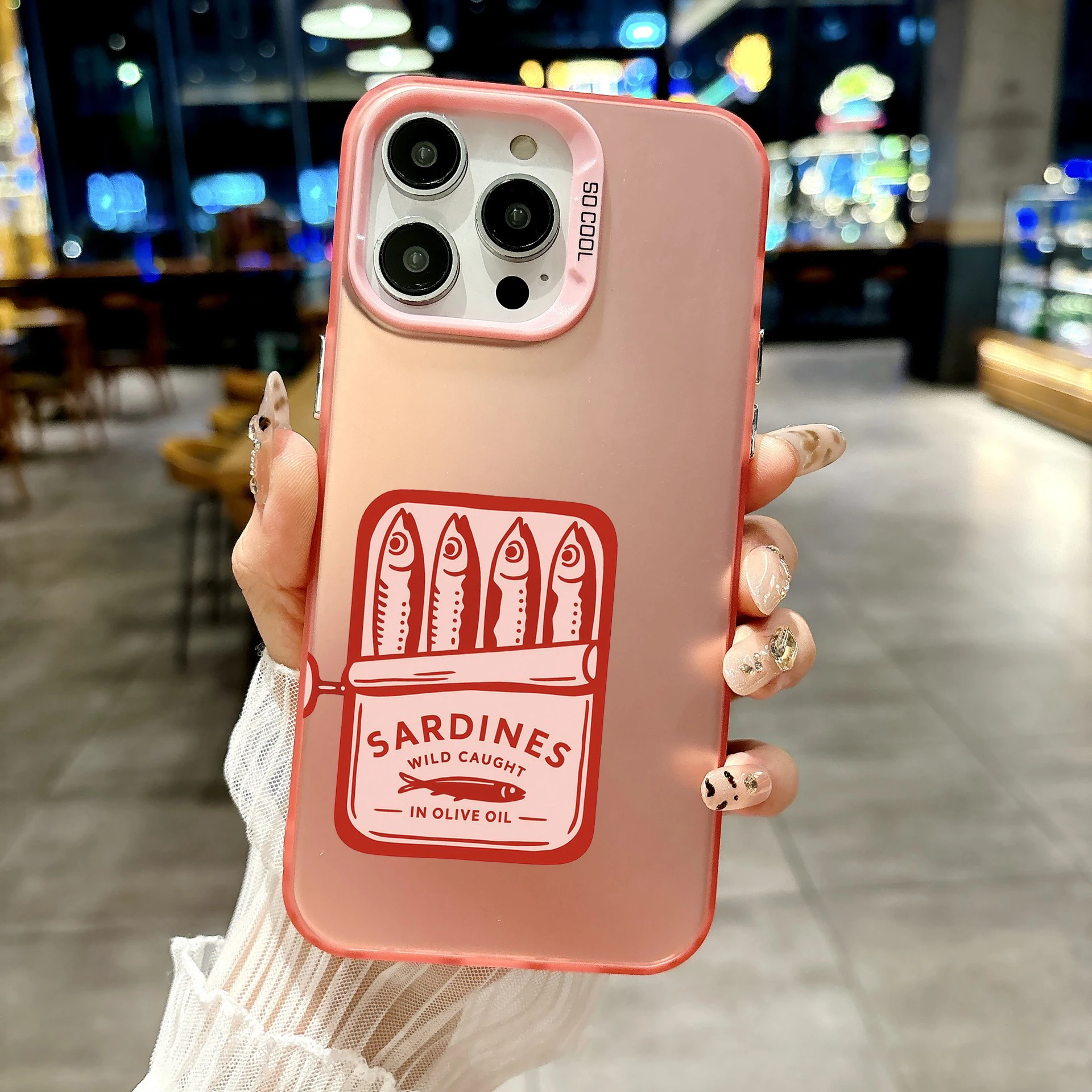 Colorful Soft Edge Hard Shell Phone Case for iPhone 17 16 15 14 13 12 11 Pro Max 17Air 8 7 Plus Cover Sardines 5 Fundas Capa Bag