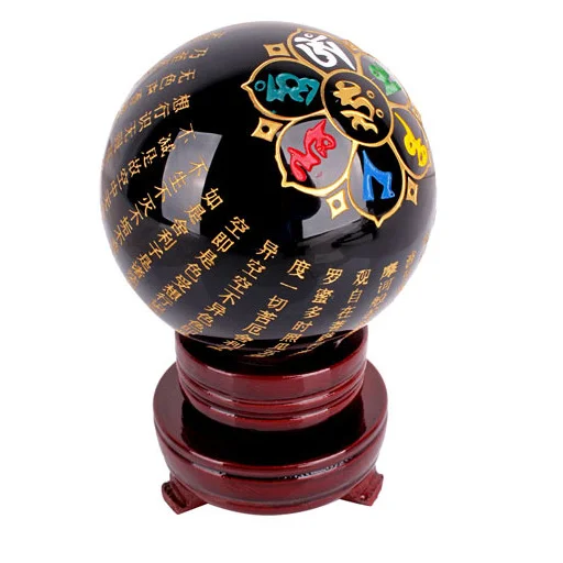Natural Obsidian 10cm Ball for Energy Healing Great Compassion Feng Shui Home Decorations - Stress Relief Gift