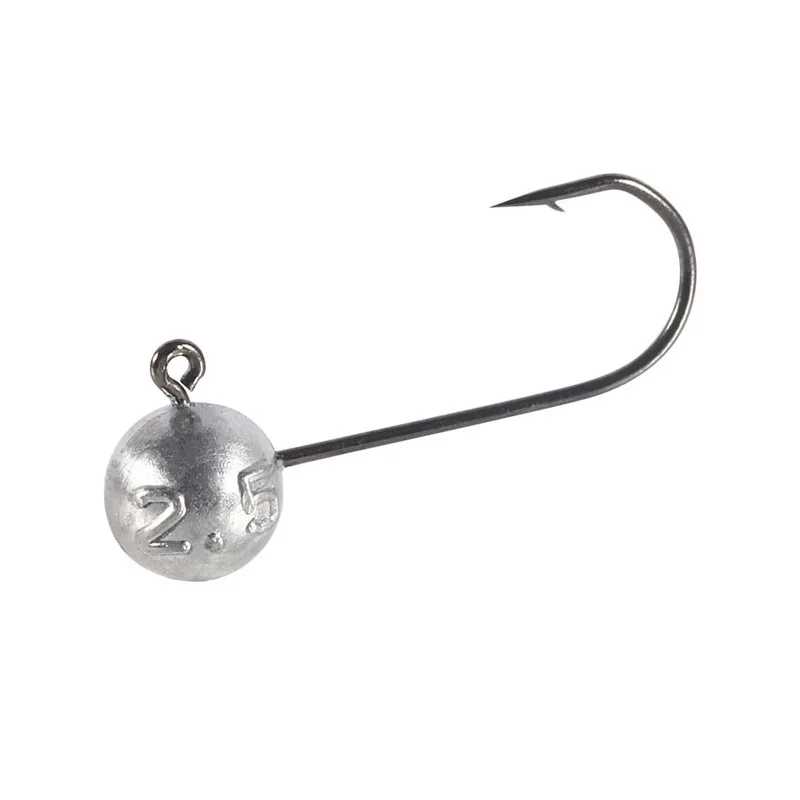 تهزهز رئيس هوك لدودة لينة ، كرة مستديرة ، المعادن الثانوية القفز هوك ، عرقوب طويلة ، كل حجم ، 0.5-14g ، 1 قطعة