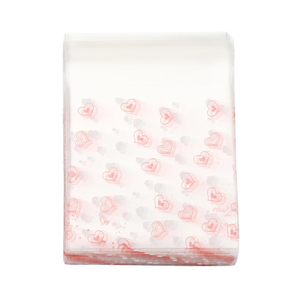 50 Stück Valentinstag-Liebes-Serie, transparente, selbstklebende Plastiktüten für DIY-Schmuckverpackungen, zur Präsentation und Verpackung von Backwaren und Keksen – Detail 8