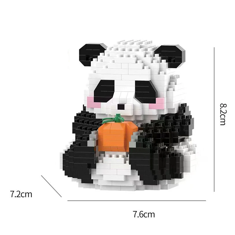 Micro Panda Building Block Toy Creative Cute Kawaii Animals Diy Assembled Bricks Educational Toys Car Table Decoration Kids Gift