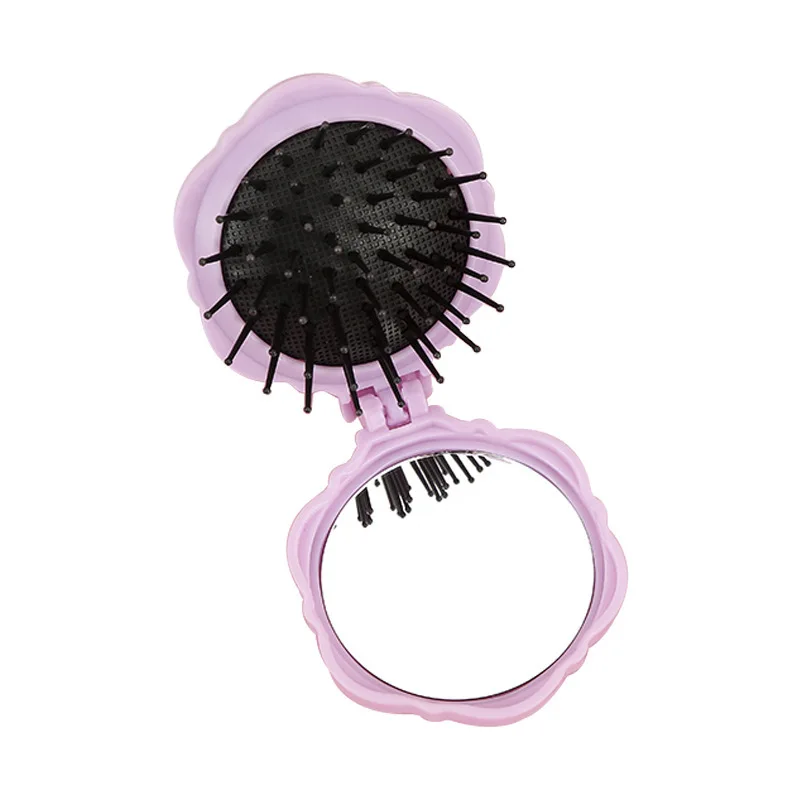 Compact Mirror Comb Scratch-Resistant 2-In-1 Mirror Comb Rose Cushion Comb Exquisite For Commuting Class Daily Makeup Touch-Ups