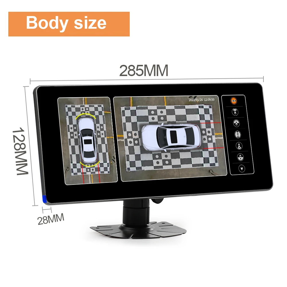 10.25inch Full HD Touch Screen Wide Display Monitor Support UART /RS232 Protocol for Bird View and Mdvr Black Box