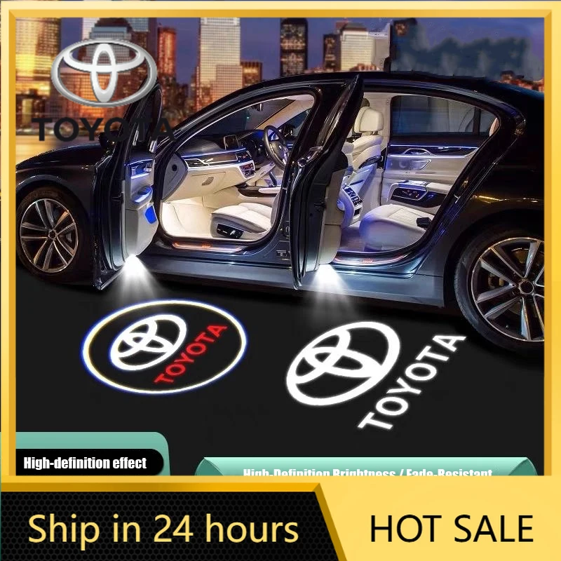 

Car Stickers 2026 Hot Fot Toyota 2Pcs Car Door Projector Lamps Welcome Lights Accessories For Toyota Corolla Yaris Aygo Prius RA
