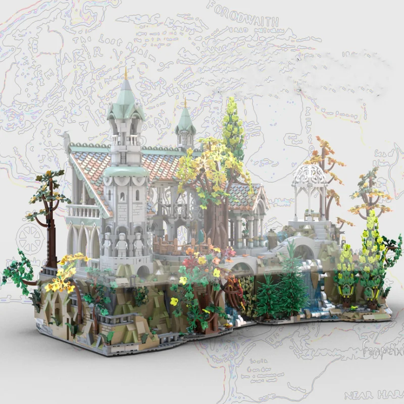 3142PCS Mountain base Modular MOC Creative street view Model Custom Puzzle Architecture DIY Education Assembly Model Toy Gifts