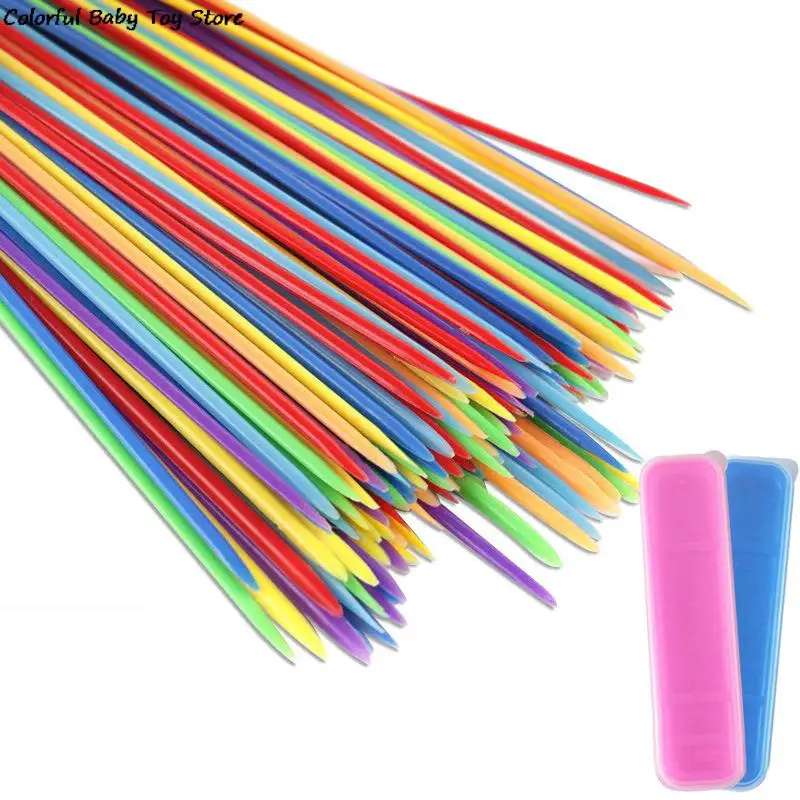 30PCS Baby Children Educational Colorful Plastic Traditional Mikado Spiel Pick Up Sticks With Box Game Kids Gifts