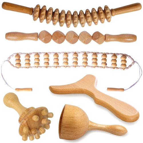 Kit completo de terapia de madera corporal, masaje reductor colombiana para herramientas de madera, herramienta de contorno corporal