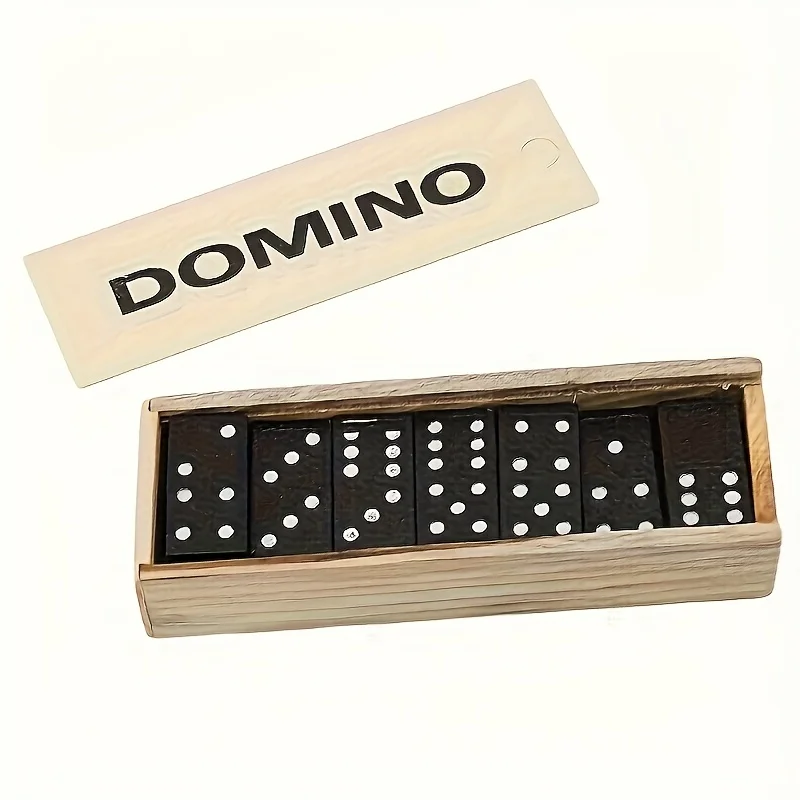 1 Stück hochwertiges Domino-Set, klassische Brettspiele, Doppel-6-Domino-Spielset, 28 Teile, perfekte Geschenke zum Geburtstag