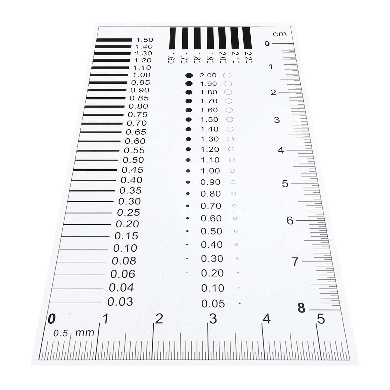 مسطرة قياس بطاقة الصدر أداة قياس بلاستيكية عالية الدقة لمنطقة عيوب عرض الخط وحجم الكراك مقياس الفيلم الثاني #5