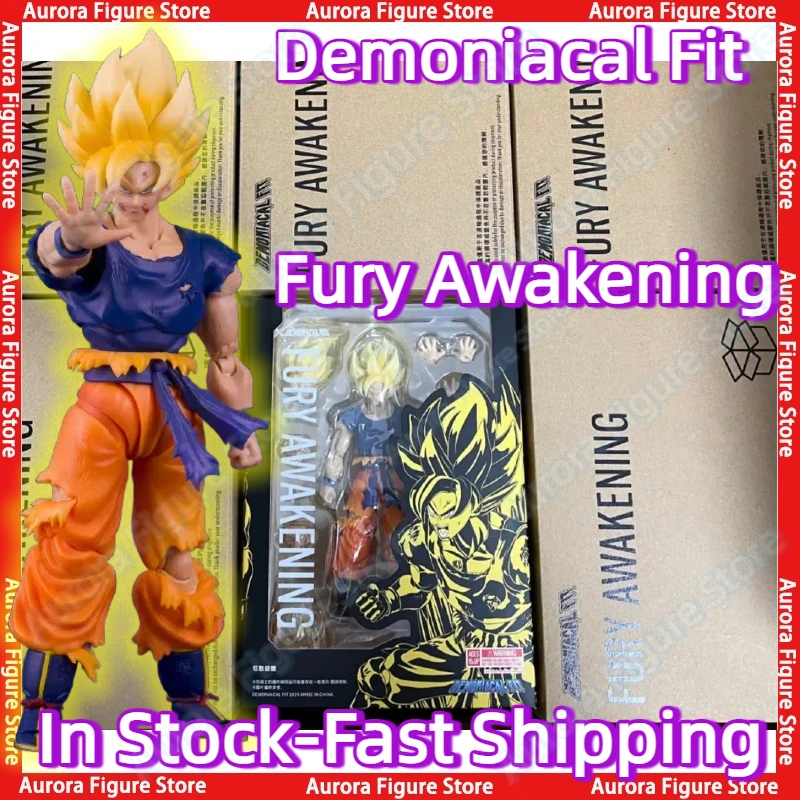 

В наличии Demoniacal Fit Dragon Ball Z SHF Super Saiyan SSJ Fury Awakening Son Goku Аниме Фигурки Игрушки Модель ПВХ Коллекционер