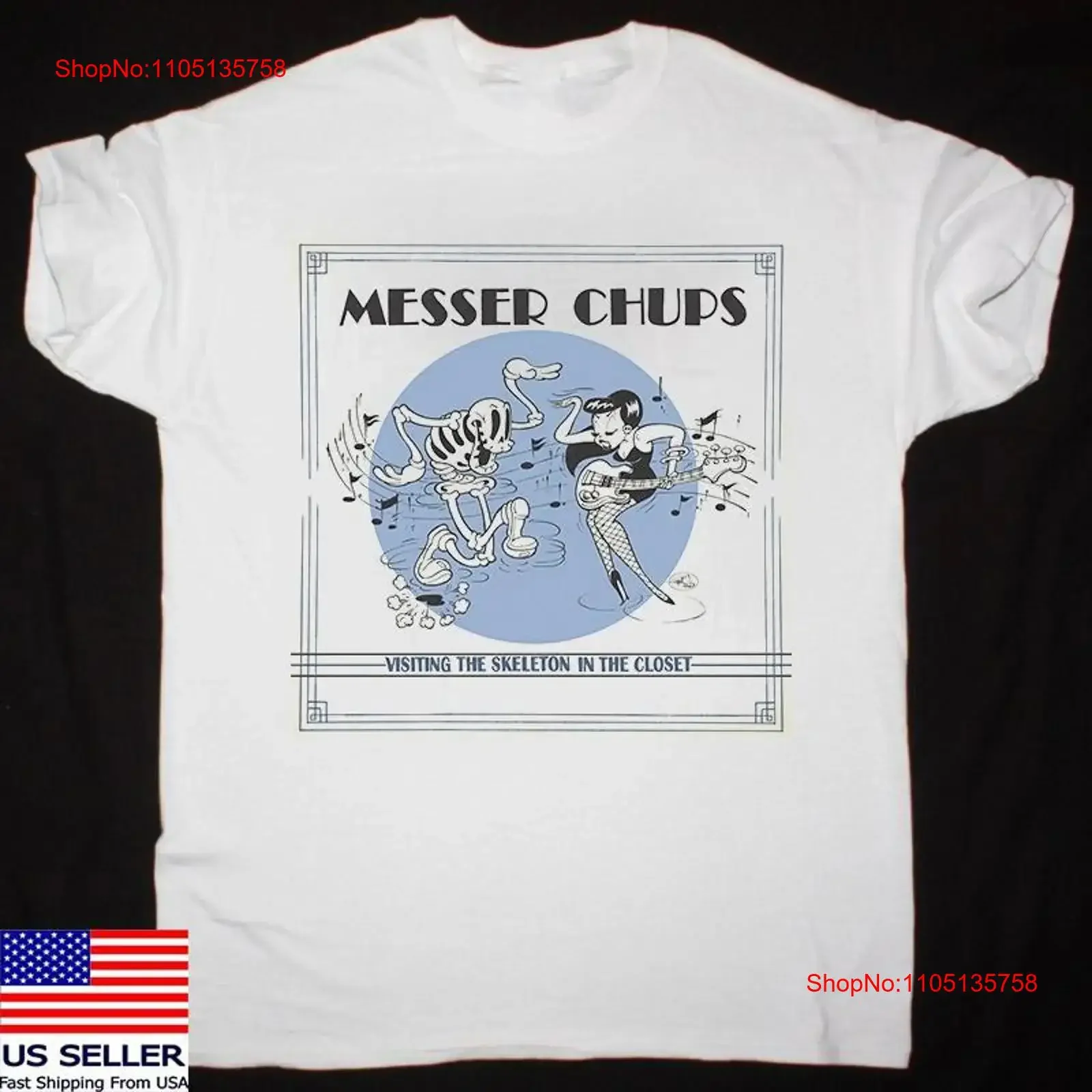 تي شيرت MESSER CHUPS يزور الهيكل العظمي في الخزانة مقاس كامل S 5XL عتيق مغسول ومسامي ومريح ومتمدد ومتعدد الاستخدامات
