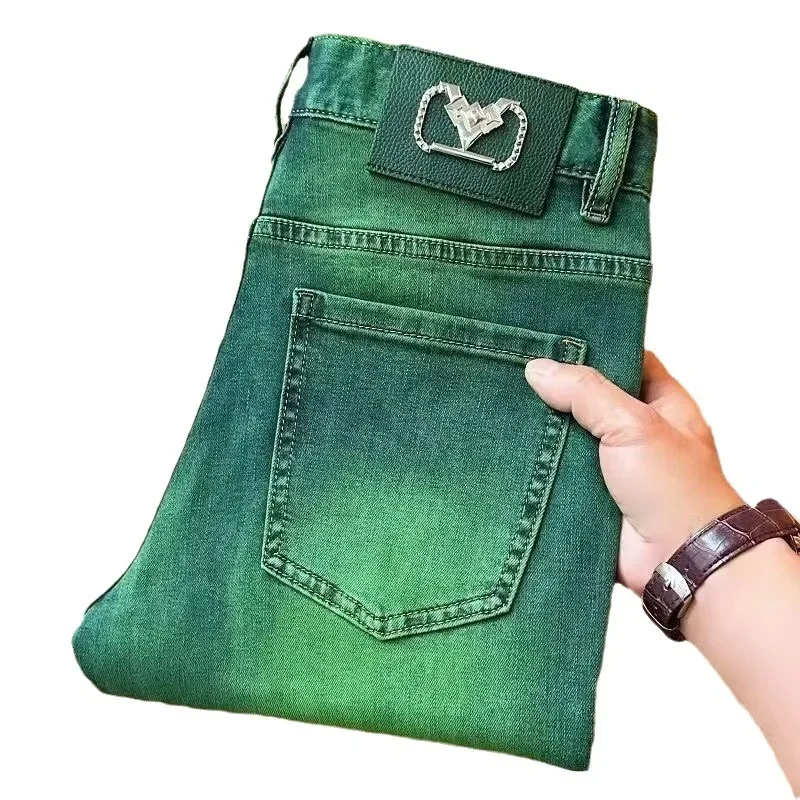 جينز رجالي بسيط بساق مستقيمة ، جينز تنحيف أنيق ، مرونة عالية ، عصري ، مريح ، كل المواسم #2